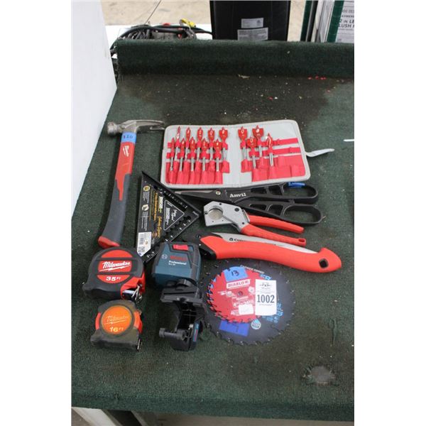 Limb Saw, Tape Measures Claw Hammer, Boring Bits