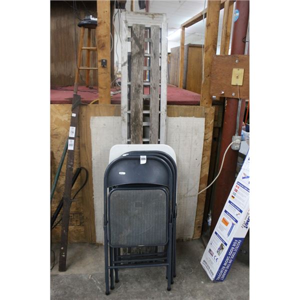 3'  Folding Banquet Table, 3 Folding Chairs, Alum. Truck Bed Ramps