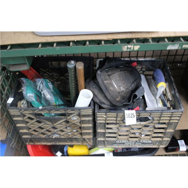Crates 2 w/Masonry Tools, Supplies