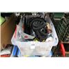 Image 1 : Large Tote w/Hose, Sprinkler, Clamps, Casters, Supplies