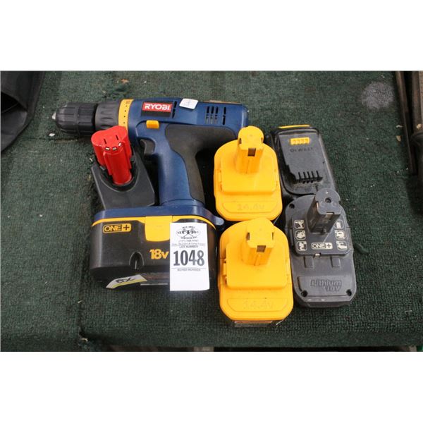 Ryobi Cordless Drill 4 Batteries/Others