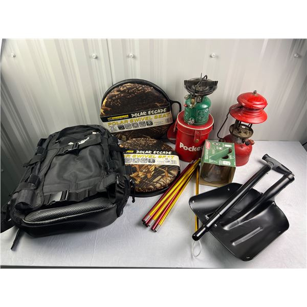 Hiking Backpack, Coleman Lantern and Portable Stove