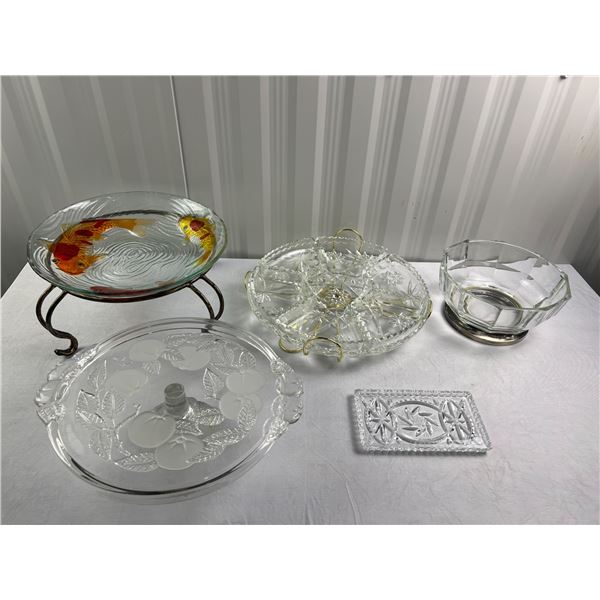 Various Glass Serving Platters and Bowls