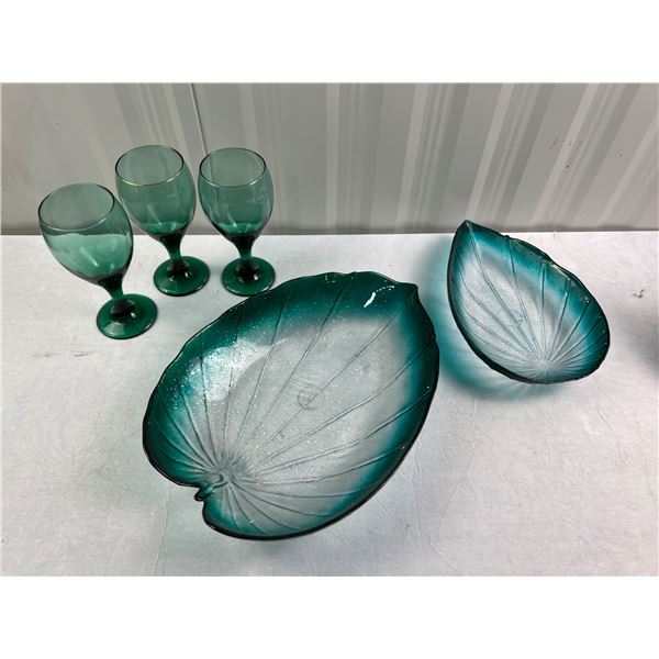Green Hued Glassware