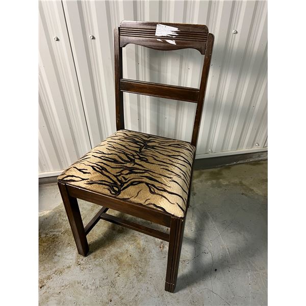 Accent Chair with Animal Print Upholstery