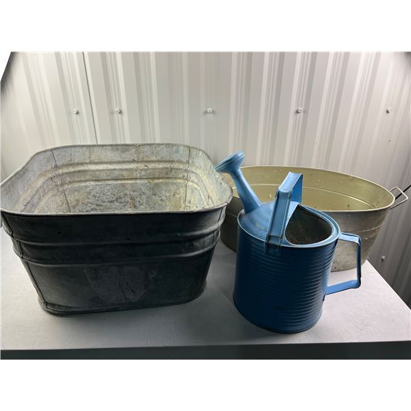 Galvanized Containers & Watering Can