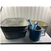 Image 1 : Galvanized Containers & Watering Can