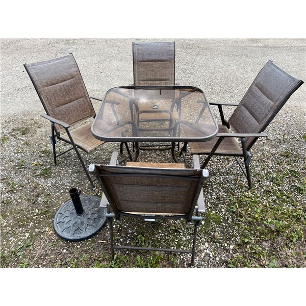 Patio Table & Folding Chairs