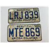 Image 1 : Vintage British Columbia Licence Plates