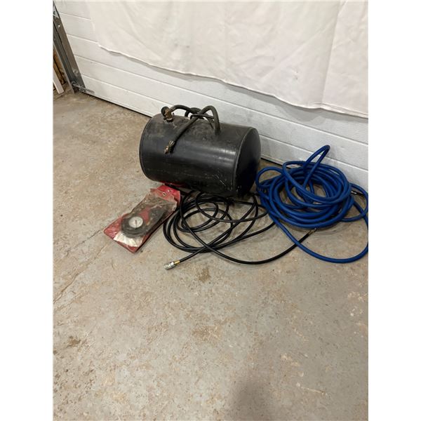 Holding Air Tank with accessories