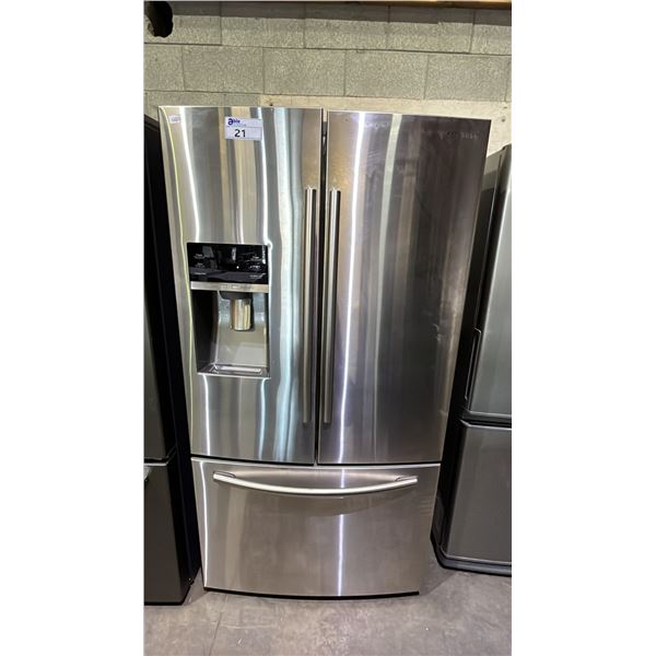 SAMSUNG 36" WIDE STAINLESS STEEL FRENCH DOOR FRIDGE WITH BOTTOM FREEZER DRAWER