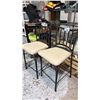 Image 2 : PAIR OF METAL FRAMED COUNTER HEIGHT STOOLS