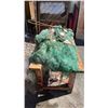 Image 2 : WOODEN TABLE WITH LARGE FISHNET AND LINE FLOATS