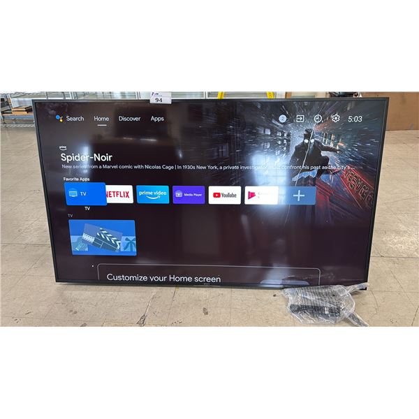 SONY 75" X750H 4K ULTRA HD ANDROID TV WITH STAND & REMOTE
