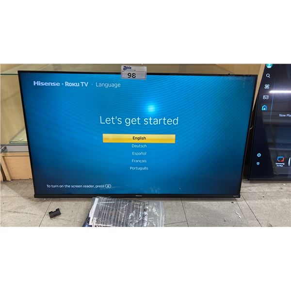 HISENSE 43" R63G 4K UHD SMART ROKU TV WITH STAND & REMOTE *SCREEN ISSUES*