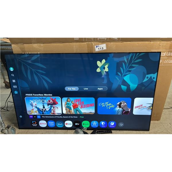 SAMSUNG 65" CRYSTAL UHD SMART TV WITH REMOTE & STAND *FAINT HORIZONTAL DEAD PIXEL LINES*