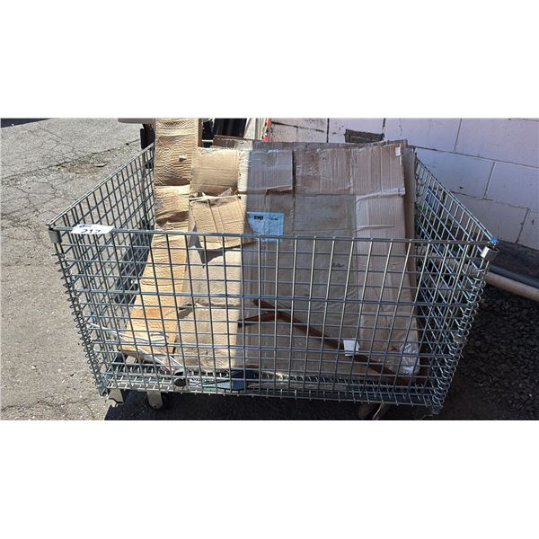METAL WIRE ROLLING BIN WITH ASSORTED GLASS & METAL CONTENTS *MUST TAKE ALL - BIN INCLUDED*