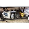 Image 1 : SHELF OF ASSORTED ITEMS INCLUDING; SPACE SAVER WATER HEATER, MOTOMASTER ELIMINATOR POWER BOOSTER,