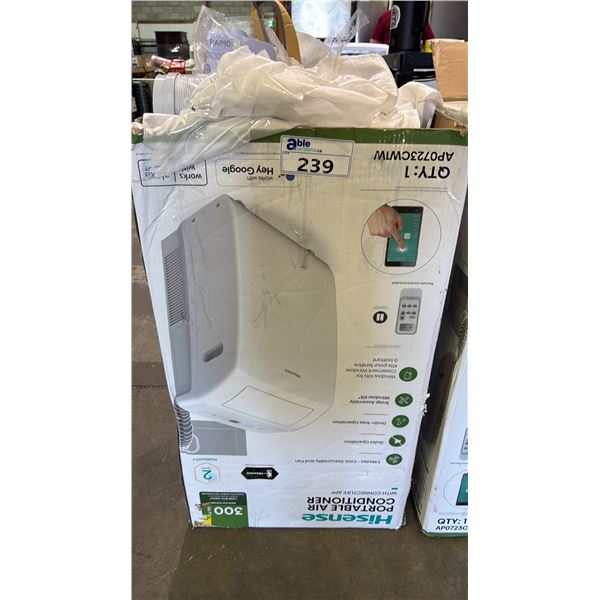 HISENSE 7,000 BTU PORTABLE AIR CONDITIONER WITH REMOTE & HOSE