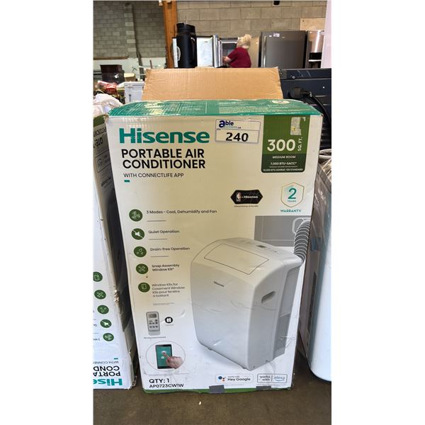 HISENSE 7,000 BTU PORTABLE AIR CONDITIONER WITH REMOTE & HOSE