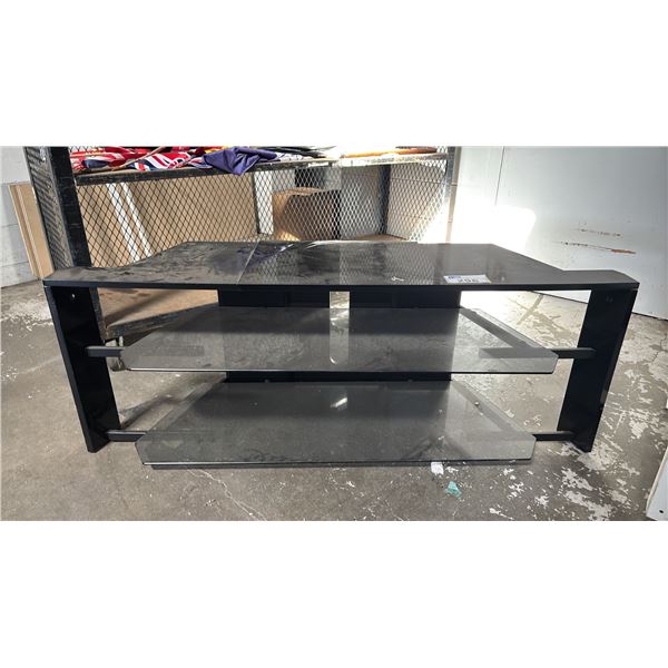 MODERN GLASS 2-TIER ENTERTAINMENT STAND