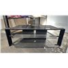 Image 1 : MODERN GLASS 2-TIER ENTERTAINMENT STAND