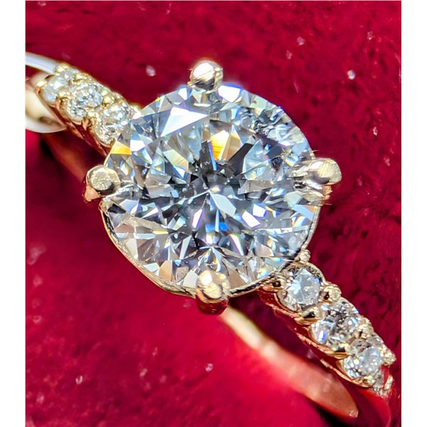 10K(2G), LAB DIAMOND (1.66CT) RING, SIZE 6, APPRAISED INSURANCE VALUE $3340