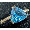 Image 1 : 10K(1.8G), BLUE TOPAZ (1CT), DIAMOND (0.06CT) RING, SIZE 7, SUGGESTED RETAIL VALUE $2400