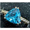 Image 2 : 10K(1.8G), BLUE TOPAZ (1CT), DIAMOND (0.06CT) RING, SIZE 7, SUGGESTED RETAIL VALUE $2400