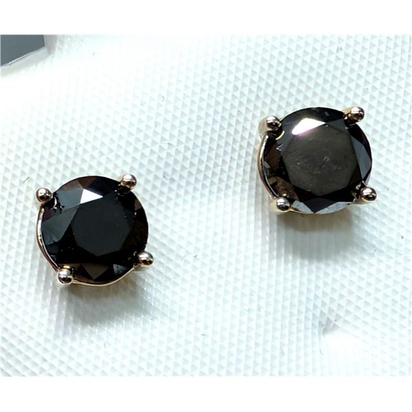 10K(1.14G), BLACK DIAMOND (2CT) EARRING, APPRAISED INSURANCE VALUE $1460
