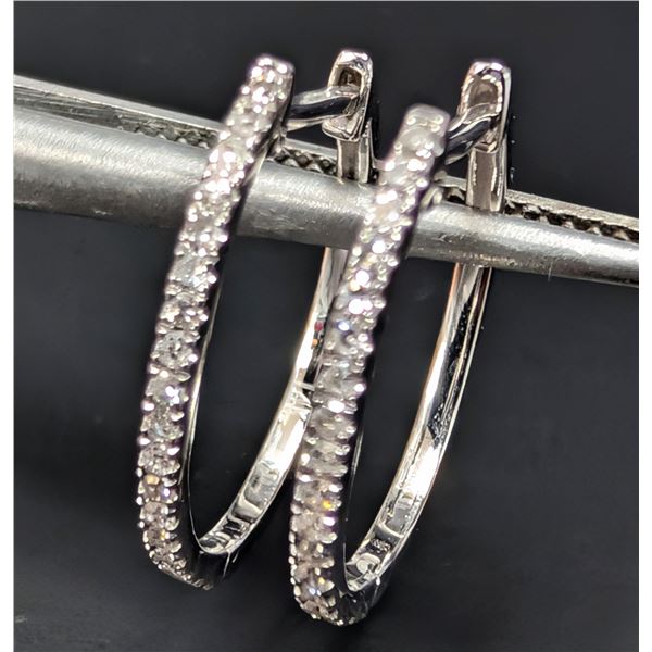 14K(1.33G), NATURAL DIAMOND (0.15CT) EARRING, APPRAISED INSURANCE VALUE $1440