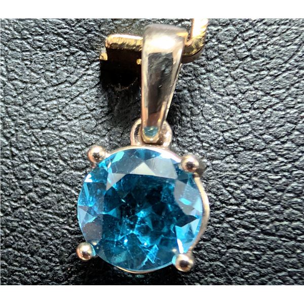 10K(0.69G), BLUE TOPAZ (1CT) PENDANT, SUGGESTED RETAIL VALUE $1000