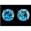 Image 1 : 14K(1.01G), BLUE TOPAZ 8MM (4.5CT) EARRING, SUGGESTED RETAIL VALUE $1000