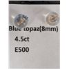 Image 2 : 14K(1.01G), BLUE TOPAZ 8MM (4.5CT) EARRING, SUGGESTED RETAIL VALUE $1000
