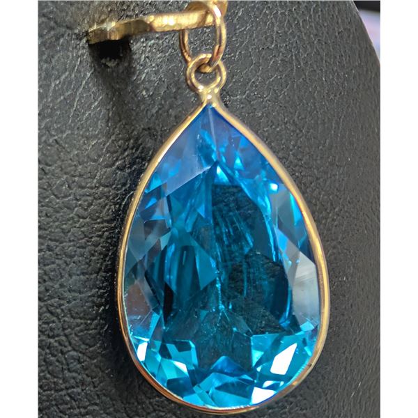 10K(1.49G), BLUE TOPAZ (6.6CT) PENDANT, SUGGESTED RETAIL VALUE $1000