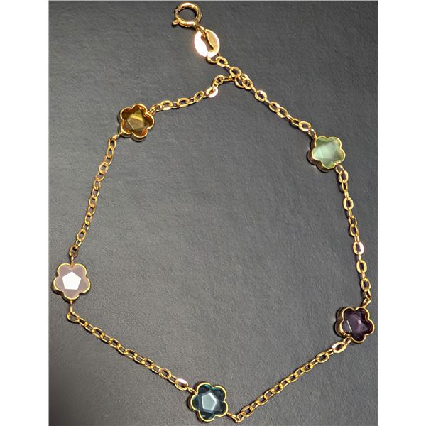 10K(1.25G), GEMSTONE BRACELET 7", SUGGESTED RETAIL VALUE $900