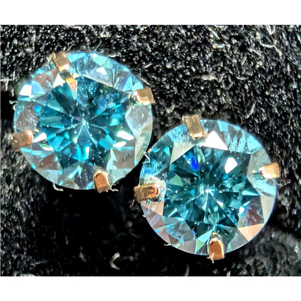 14K BLUE LAB DIAMOND (0.42CT) EARRING, SUGGESTED RETAIL VALUE $800