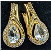 Image 1 : SILVER(4.2G), WHITE TOPAZ (2CT) EARRING, SUGGESTED RETAIL VALUE $200