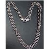 Image 1 : SILVER(4.42g), RHODIUM PLATED CUBE LINK CHAIN 20"