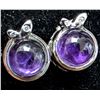 Image 1 : SILVER (4.72g),  AMETHYST (APP 2.5ct) EARRINGS