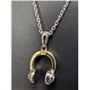 Image 1 : SILVER (2.98g) NATURAL DIAMOND (0.01CT) NECKLACE 15"
