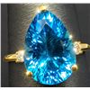 Image 1 : 10K(1.9G), BLUE TOPAZ (3CT), DIAMOND (0.03CT)RING, SIZE 6, SUGGESTED RETAIL VALUE $2600