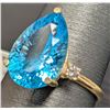 Image 2 : 10K(1.9G), BLUE TOPAZ (3CT), DIAMOND (0.03CT)RING, SIZE 6, SUGGESTED RETAIL VALUE $2600