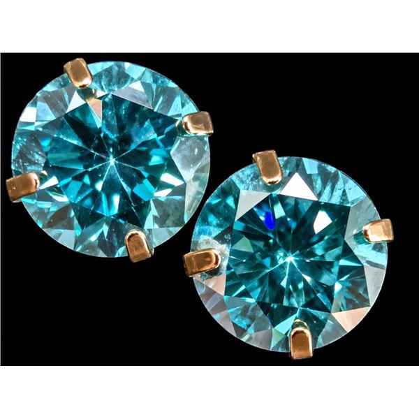 14K BLUE LAB DIAMOND (0.48CT) EARRING, SUGGESTED RETAIL VALUE $800