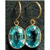 Image 1 : 10K(1.45G),  BLUE ZIRCON (5CT) EARRING, SUGGESTED RETAIL VALUE $1400