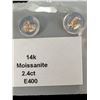 Image 3 : 14K(0.6G),  MOISSANITE (2.4CT) EARRING, SUGGESTED RETAIL VALUE $800
