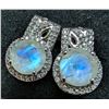 Image 1 : SILVER(4.62G),  MOONSTONE (3CT) EARRING, SUGGESTED RETAIL VALUE $320