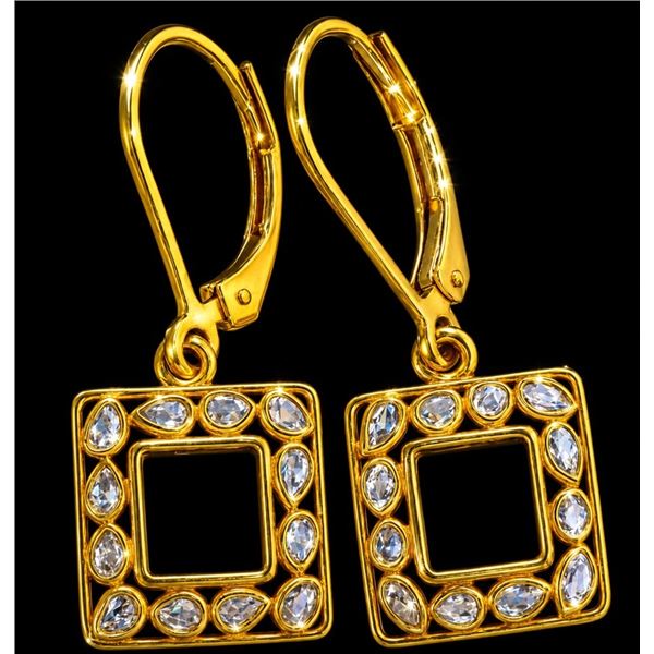 SILVER(2G),  NATURAL DIAMOND LATTICE DESIGN (0.12CT) EARRING, SUGGESTED RETAIL VALUE $240