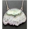 Image 1 : SILVER(18G),  NATURAL AGATE/QUARTZ SLICE CHAIN 18", SUGGESTED RETAIL VALUE $240