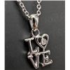 Image 1 : SILVER(2.39G),  NATURAL DIAMOND (0.01CT) NECKLACE 15"